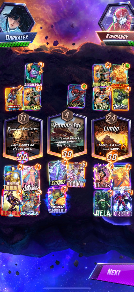 Darkalex_HS's tweet photo. Now this is getting silly. 3rd Infinite ticket with this deck, this time with only one game on each of golden rounds
#MarvelSnap #MarvelSnapZone https://t.co/JpzFdrCrPP