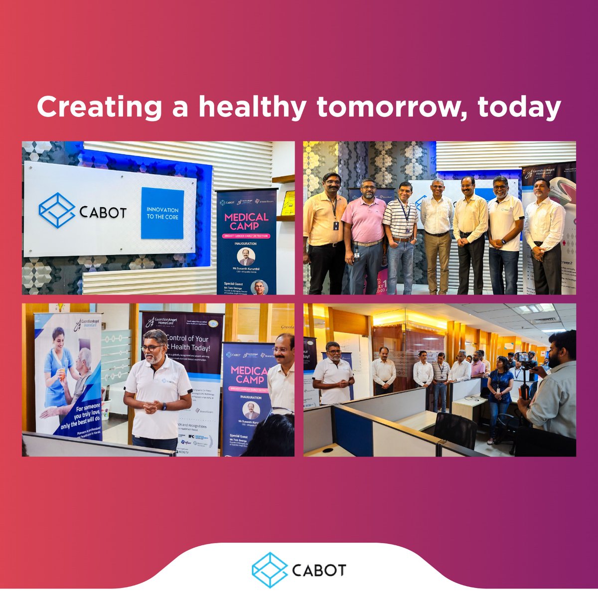Infopark CEO, Shri Susanth Kurunthil inaugurated a #medicalcamp hosted by #CabotSolutions in association with Guardian Angel Homecare. This camp held at Cabot's office in Infopark Kochi took a significant step towards raising #awareness.

#Infopark #InfoparkKochi #KeralaITParks