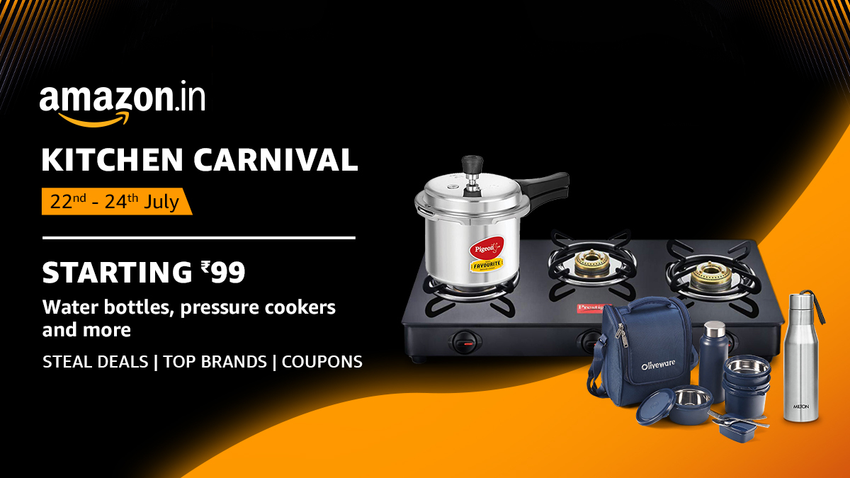 Starting Rs.99
Kitchen Carnival  | 22nd & 24th July
#kitchencarnival  #upto70% #cookware #gasstoves #waterbottles #dinnersets #Grabnow #limitedoffer #shopping #dealoftheday