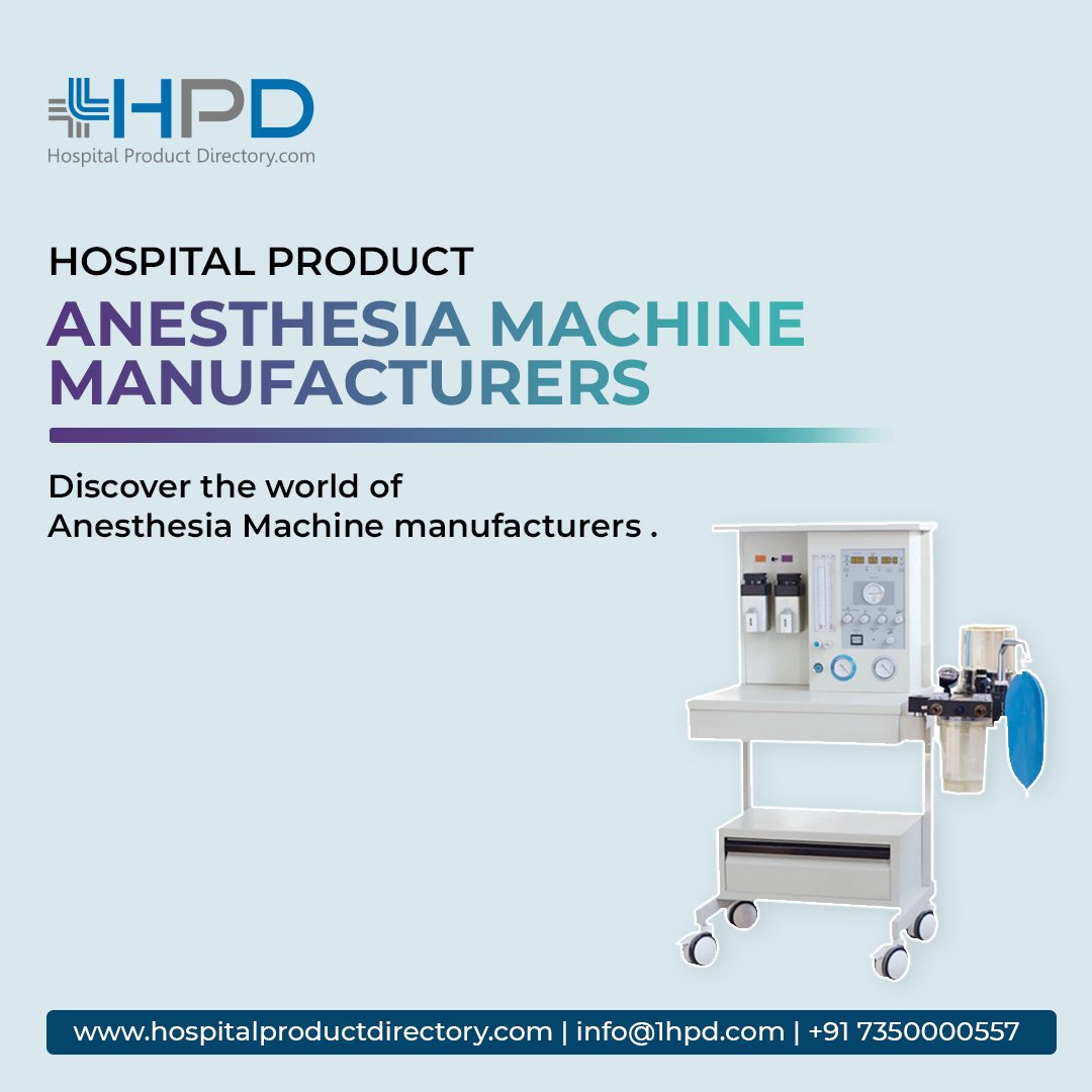 hosproducthub's tweet image. Hospital Product Directory showcases the industry's top manufacturers, offering an array of innovative and advanced anesthesia machines to meet diverse healthcare needs.
Visit - bit.ly/3K8AvJD

#anesthesiamachinemanufacturers #hospitalproductdirectory #hospital