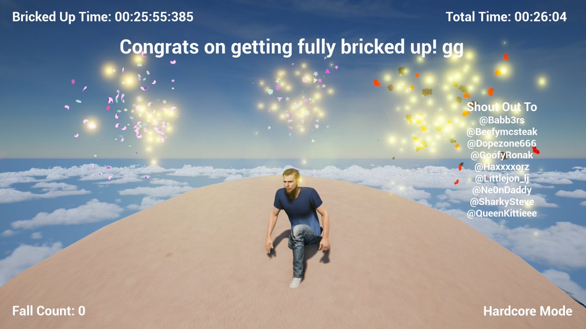 Haxxxxorz's tweet photo. Current hardcore 0 Falls% #OnlyBrickedUp! WR?
TY for the game @BoozeLuger 

Your turn @Ne0nDaddy &amp; @QueenKittiee https://t.co/nk9nlfj6O5