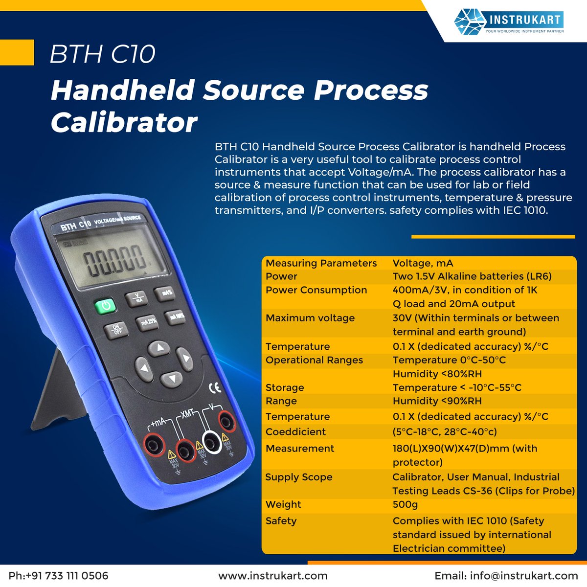 instrukarthold's tweet image. Take control of accurate calibrations with our handheld Process Calibrator
For Direct Purchase:instrukart.com/bth-c10-handhe…
#processcalibrator #processcalibrators #Voltage #voltage #mA #calibrator #digitalprocesscalibrator #Instrukart