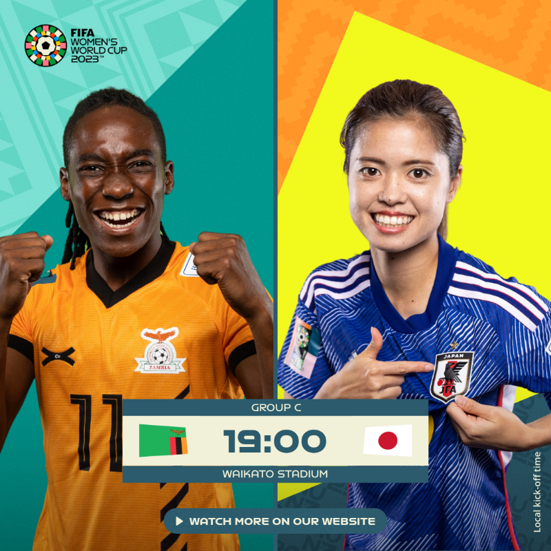 FIFAWWC's tweet photo. 🇿🇲 v 🇯🇵

Who are you backing to claim victory?

#BeyondGreatness | #FIFAWWC