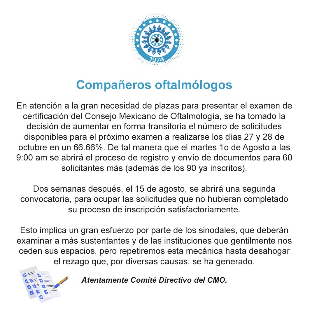 Aviso importante
#CMO #SoyOftalmologoCertificado