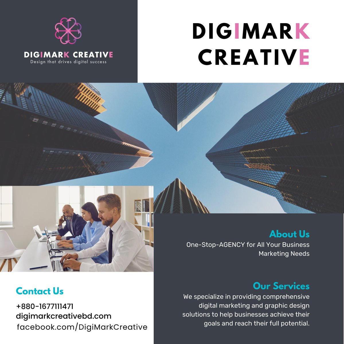 🌟 𝐃𝐢𝐠𝐢𝐌𝐚𝐫𝐤 𝐂𝐫𝐞𝐚𝐭𝐢𝐯𝐞: Your One-Stop Agency for All Your Business Marketing Needs! 🚀💼

#DigiMarkCreative #OneStopAgency #ComprehensiveSolutions #CreativeBranding #StrategicMarketing #StunningDesign #EngagingVideos #DataDrivenAnalytics #SeamlessSupport