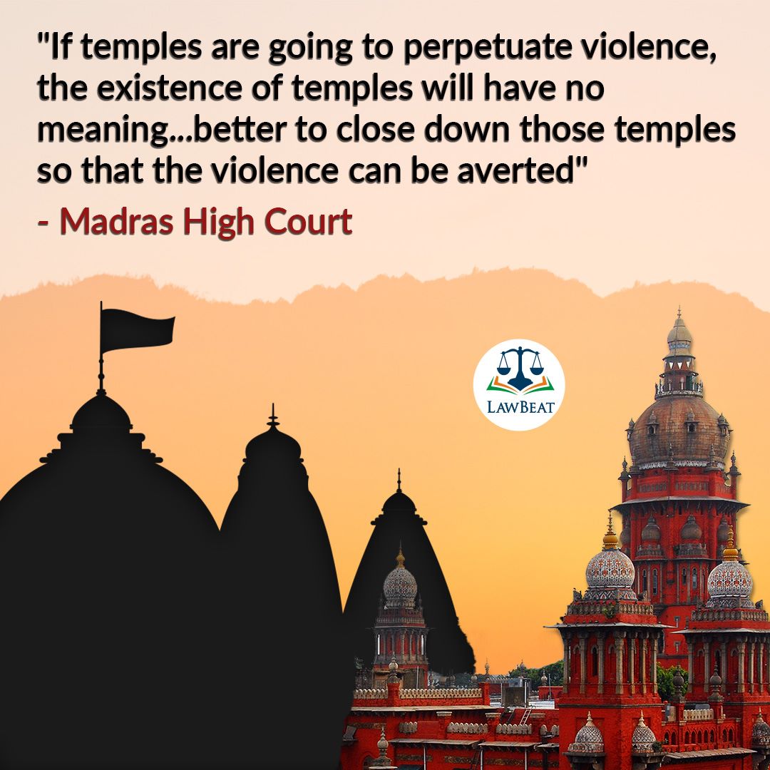 "Temple festivals are increasingly becoming a center stage for the local groups to exhibit their power in the locality", says Justice N Anand Venkatesh of Madras HC while refusing to order police protection for a temple festival in Mayiladuthurai
#MadrasHighCourt #Temples