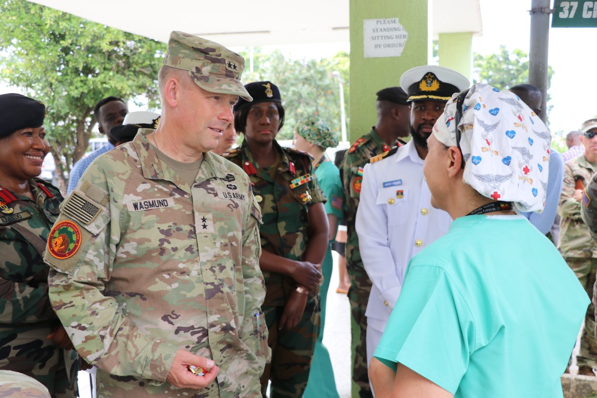 #ICYMI, MG Todd Wasmund, @SETAF_Africa commander, recently visited personnel working a Medical Readiness Exercise in Ghana. 

The #MEDREXAfrica in Ghana was part of #AfricanLion23, @USAfricaCommand's largest annual multinational exercise.

#makingadifference #StrongerTogether