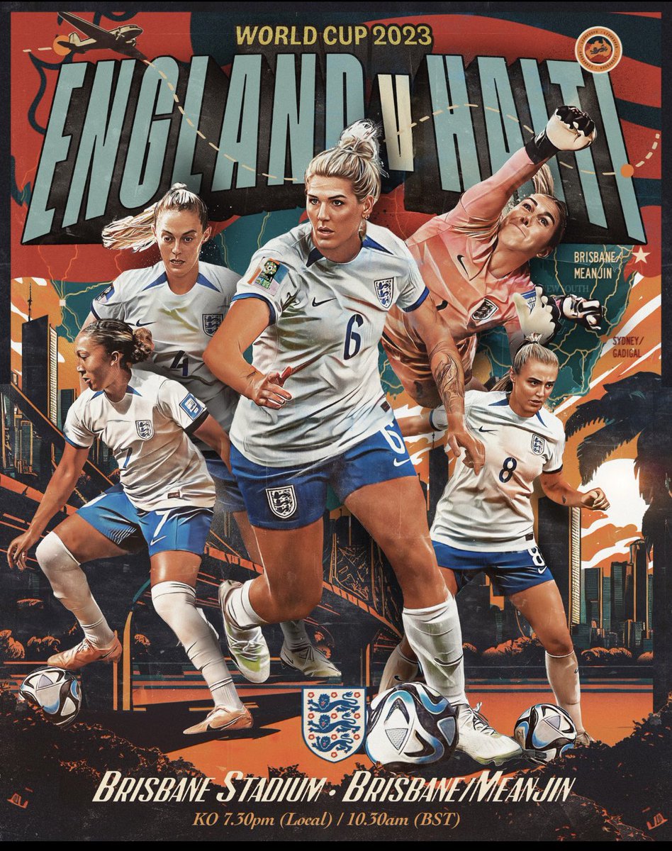 It’s here… finally the moment has arrived! 😬

With some fresh faces in this WC squad I’m excited to see how the Lionesses start their World Cup journey this morning as they continue to inspire generations across the country. 

Let’s Goooo ⚽️🏴󠁧󠁢󠁥󠁮󠁧󠁿👊🏼