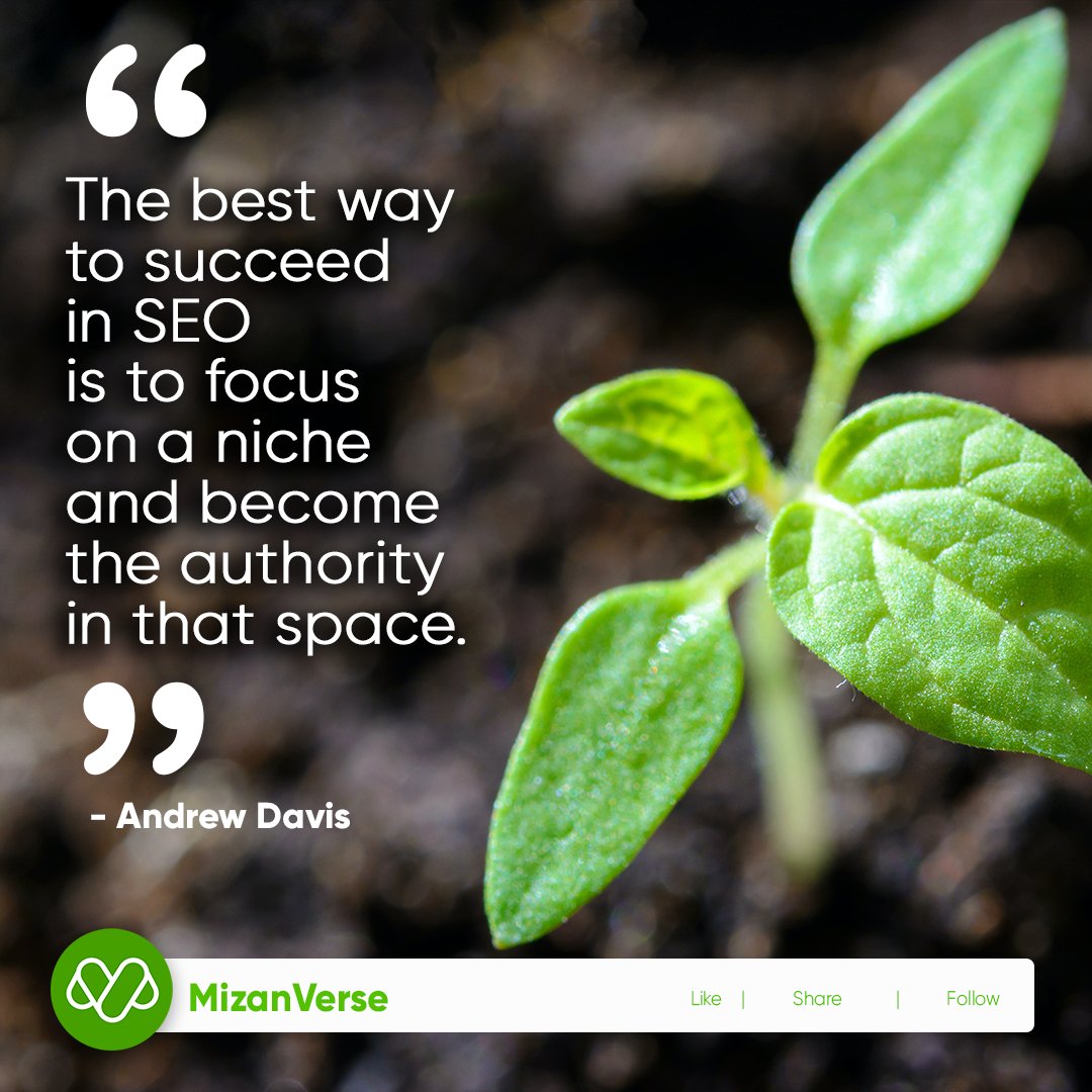 Weekly quotes:
'The best way to succeed in SEO is to focus on a niche and become the authority in that space.' - Andrew Davis

#seoadvice #seosuccess #authorityseo #seo #nichemarketing #contentmarketing #digitalmarketing #seotips #seostrategy #authoritymarketing