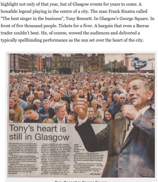 Twenty years ago, a legend in George Sq at 76. Was there along with thousands crammed into George Sq for that memorable time at the Glasgow Jazz Festival. glasgowjazzfestival.wordpress.com