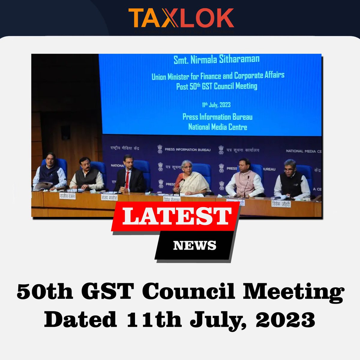 TAXLOK1's tweet photo. Recommendations of 50th meeting of GST Council
Link- https://t.co/ts1xkVbE7M
About us- https://t.co/F1ge42rCIp
Create Demo- https://t.co/QkKgVsyzFO
Contact us- 9001929869
#News #gstnews #gst #taxlok #latestgstnews #gstlibrary #library #easytaxlibrary #onlinelibrary #easytax https://t.co/rdih3LDkm3