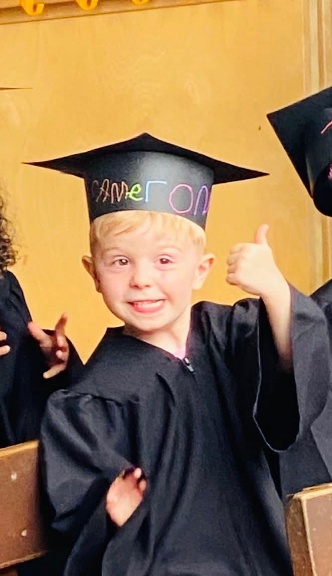 WHCPhysEd's tweet image. Cameron’s first ‘graduation’ from
nursery yesterday…now time for summer holiday before moving onto big school in September! I don’t think this picture will ever fail to put a big smile on my face ❤️