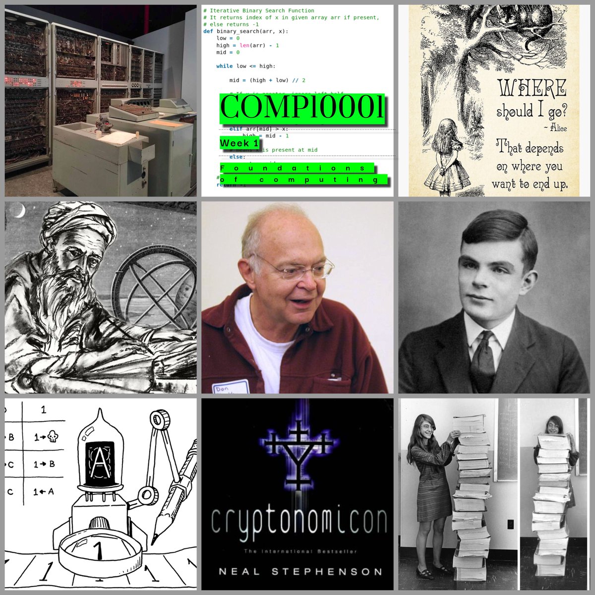 ivrik's tweet photo. 💫Starting my #COMP10001 2023 lectures next week!
💻Excited to discuss "The Art of Programming", al-Khwarizmi, The Entscheidungsproblem, and Turing machines!
🤓I would strongly suggest reading Stephenson's "Cryptonomicon" to make the journey even more enjoyable! https://t.co/hey2EMn8Oj