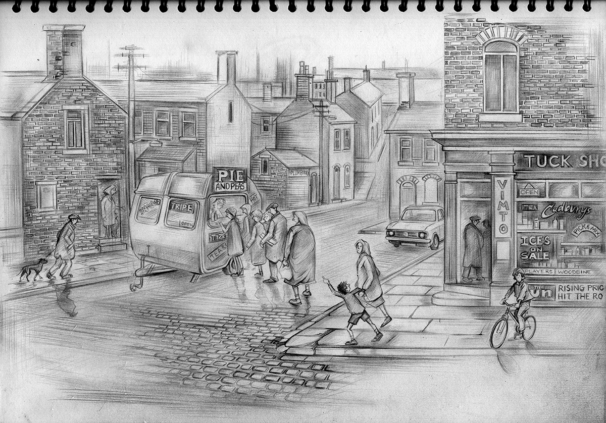 New Sketch for future painting
craigeverett.co.uk 
#contemporaryart #NostalgicArt #nostalgia #PieandPeas #GrimArtGroup #urbanart #streetlife #CraigEverett
@GrimArtGroup