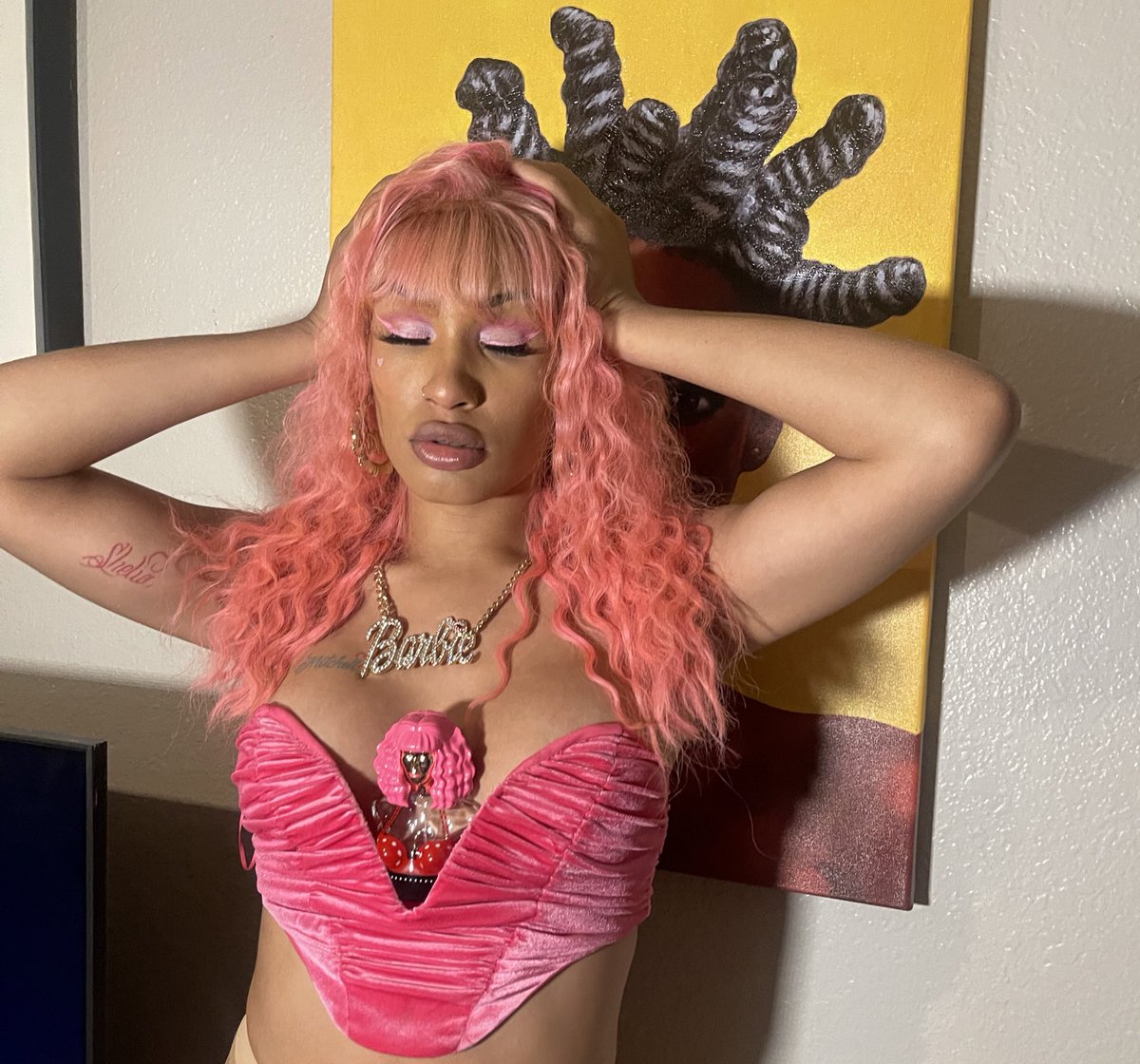 MytchiiQ's tweet photo. My Inspo For The #BarbieTheMovie Premiere @NICKIMINAJ #BarbieWorld https://t.co/fLyAOtZp3x