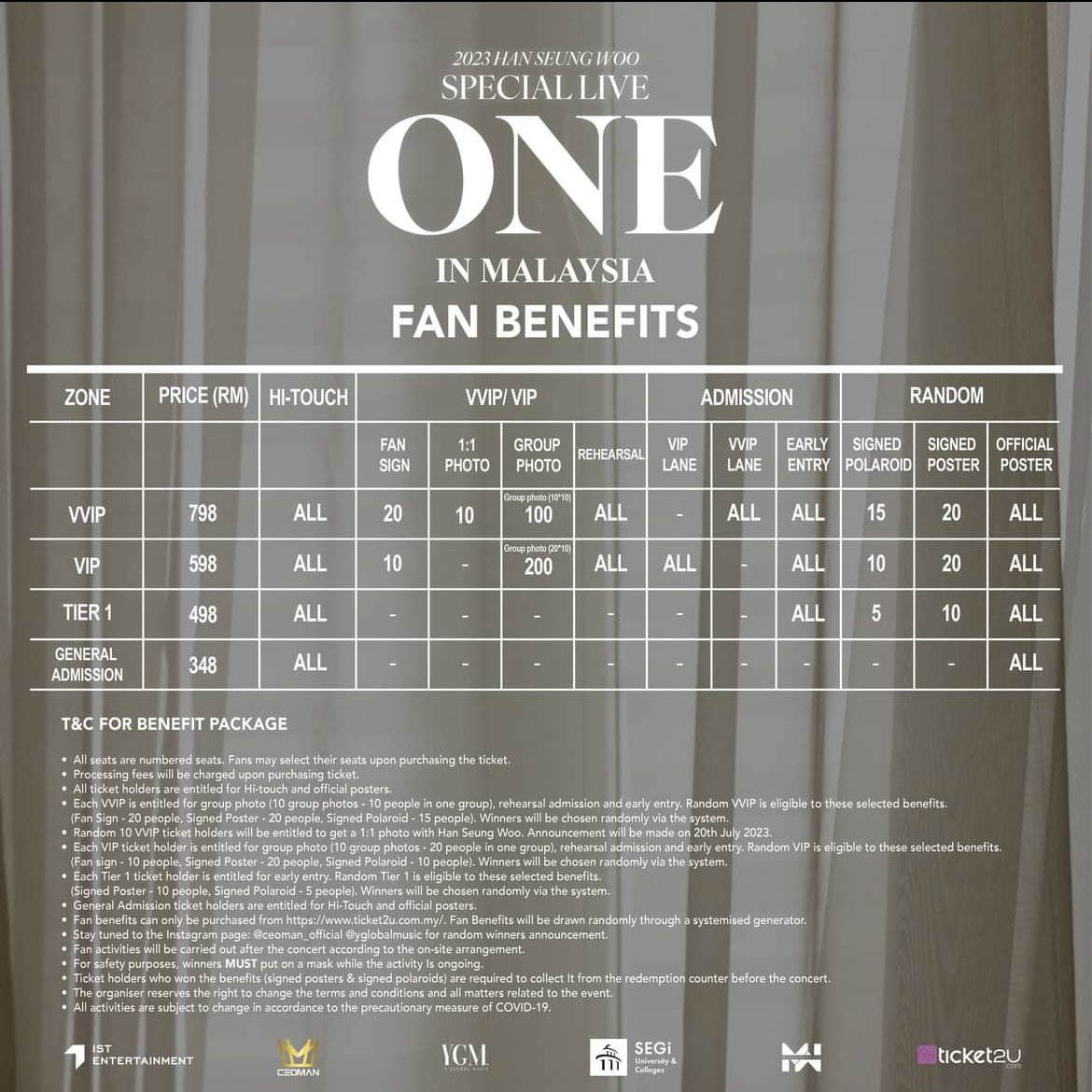 #WTS 
#HANSEUNGWOOINKL #HANSEUNGWOOINMY
#HANSEUNGWOO  
#ONEinMalaysia Tomorrow!

1x VVIP RM500
1x VIP RM350

Slightly negotiable

Good benefits 💜 Dm for more details
