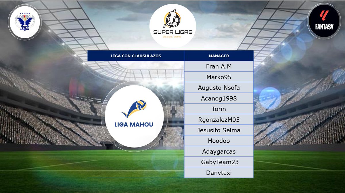 LFM_Fernando_SC's tweet photo. Aquí están las Ligas y los jugadores de la temporada 2023-2024
Liga Mahou
Liga Fantasy
Liga Movistar
Liga Marca... https://t.co/AVRA0ztrGB