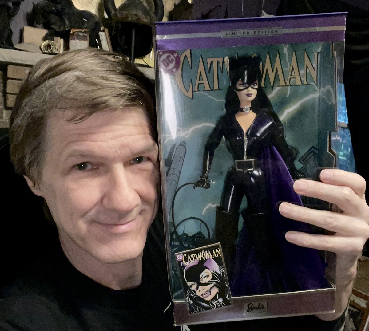 SPOILER ALERT!!! CATWOMAN BARBIE is NOT in the new Movie! But I have this one… with my CATWOMAN ART on it. Do you?!
Jim