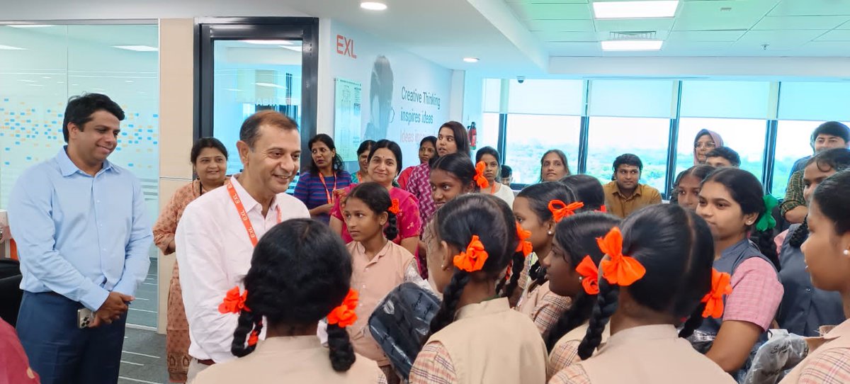 exl_service's tweet photo. Rohit Kapoor, vice chairman and CEO at EXL, interacted with student beneficiaries of our education project during his visit to the Chennai office. As a leader, Rohit encouraged the students and motivated them to study hard and excel in all aspects of life.
#Education https://t.co/wf7vTl9L2f