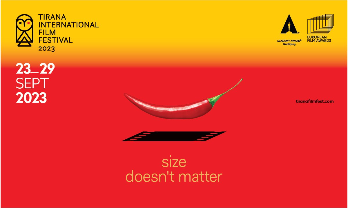 New official image of the 21st edition of Tirana International Film Festival 2023 <a href="/TheAcademy/">The Academy</a> <a href="/EuroFilmAcademy/">European Film Academy</a> qualifying festival
"SIZE DOESN'T MATTER"
tiranafilmfest.com