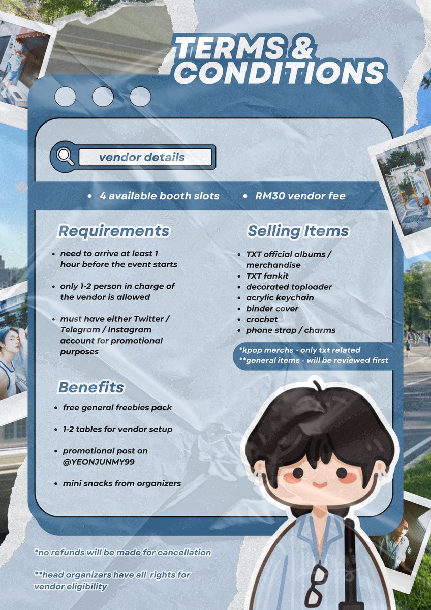 yeonjuncsemy's tweet photo. Hello everyone ^^

We are now opening applications for vendors that are interested to join our event ♡ 

We’ll be accepting applications from 22/7 - 25/7 so don’t miss this chance out >< 

send your entry here : https://t.co/OXLJS6G75B

#YEONJUN #YawnzzInFilms https://t.co/zVnkbTKFoG