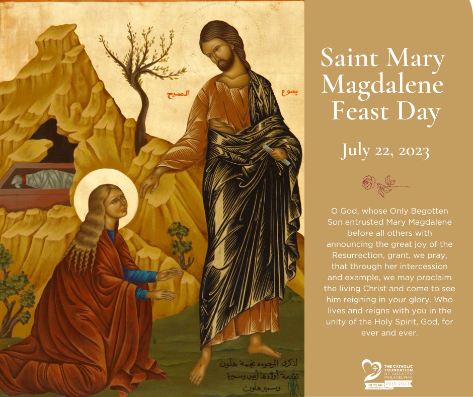 The_CFGP's tweet photo. Today is the Feast Day of St. Mary Magdalene.
St. Mary Magdalene, pray for us!
#CFGP #StMaryMagdalene #FeastDay https://t.co/MWAUH76lIm