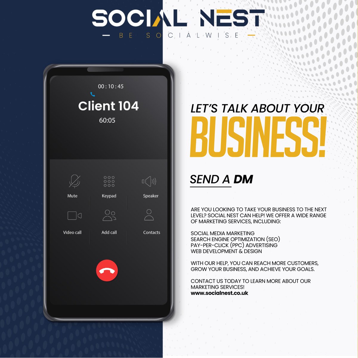 Contact us today and unlock the potential of your business! 🌐 Our expert team is ready to discuss your unique needs and provide a tailored solution. 

socialnest.co.uk

#business #entrepreneur #motivation #marketing #success #money #smallbusiness #entrepreneurship  #mind