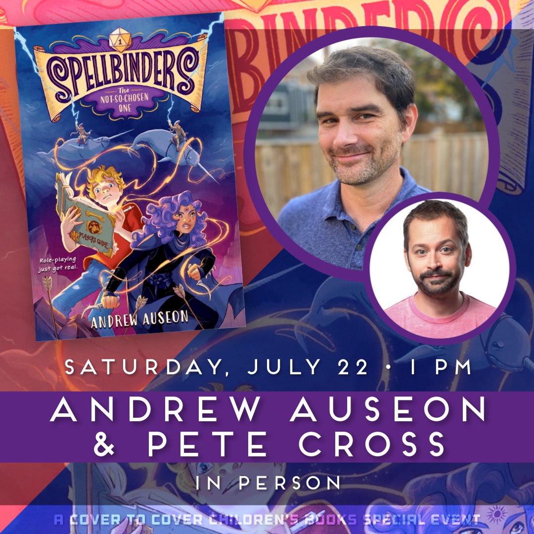 covertocover_oh's tweet photo. TODAY AT 1PM! Join @andrewauseon & @ThePeteCross for an epic team-up! We'll be discussing all things #Spellbinders. ⚔️📚🥳
#columbusevents #bookevents #authorevents #kidsbooks #childrensbooks #mgfantasy https://t.co/ZXWSHQxfr4 https://t.co/0kzVgxj46a
