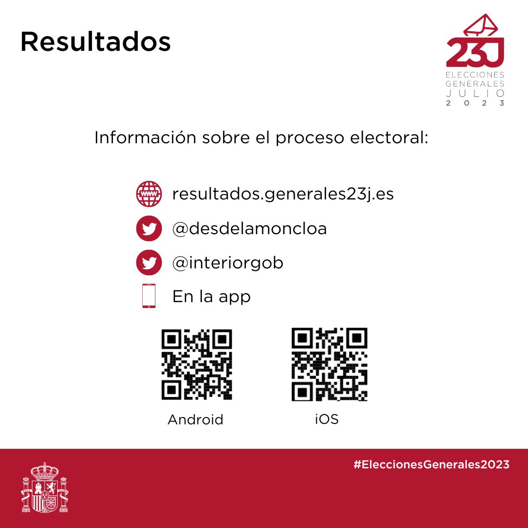 Recuerda que hoy domingo, podrás seguir en directo la evolución de los datos electorales a través de