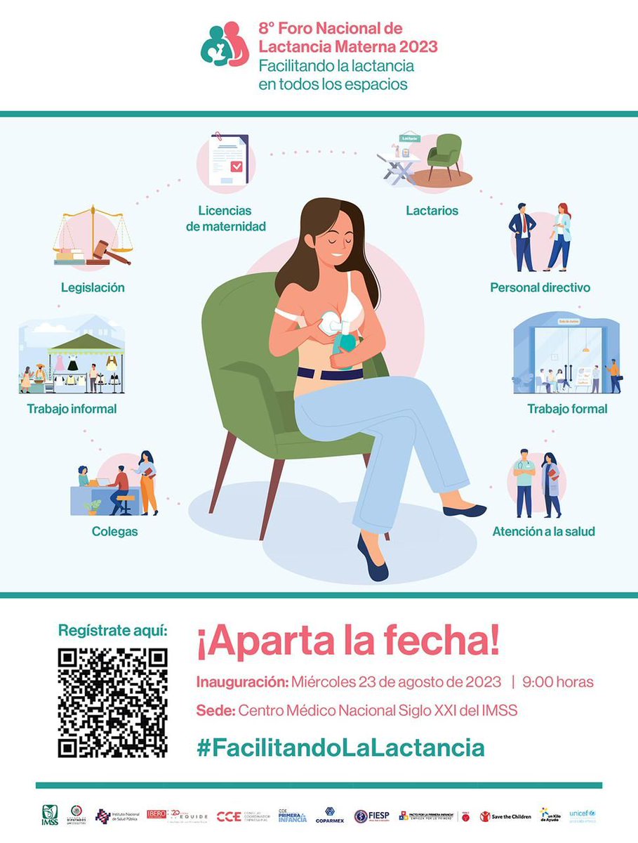 1CINyS's tweet image. Amamantar y trabajar: ¡hagamos que sea posible!

💻Regístrate y asiste presencialmente al 8° Foro Nacional de Lactancia Materna 2023 👇
🗓️ Miércoles 23 de agosto, 9:00 h.
📍Centro Médico Nacional Siglo XXI de @Tu_IMSS 

docs.google.com/forms/d/e/1FAI…

#FacilitandoLaLactancia