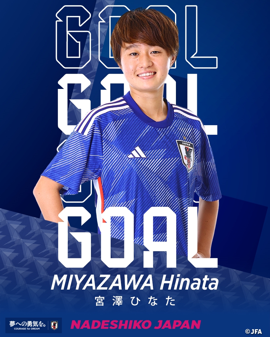 jfa_nadeshiko's tweet photo. 🔹️GOAL🔹️

前半43分
7 #宮澤ひなた

🏆FIFA 女子 #ワールドカップ 2023 🇦🇺🇳🇿
🇯🇵#なでしこジャパン 1-0 ザンビア代表🇿🇲

⌚️16:00(🇯🇵)
📺NHK BS1
📱💻FIFA+
🔗https://t.co/cIpJYYsfrv

#FIFAWWC #JPN
#なでニコ #夢への勇気を
#jfa #daihyo #nadeshiko #サッカー日本代表 https://t.co/q6lgwFTUky