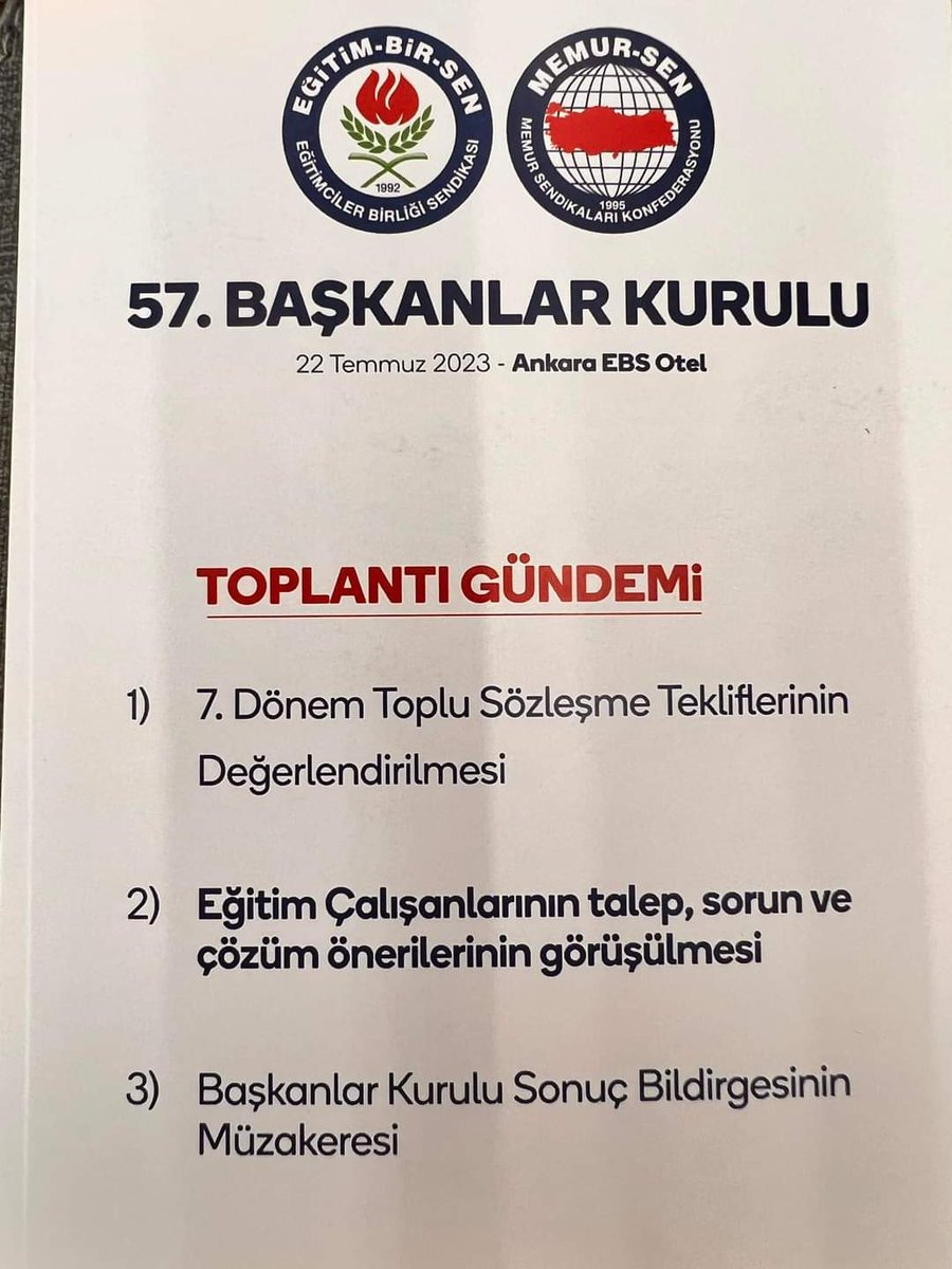 ebsigdir1's tweet photo. 📌 @EgitimBirSen 57. Başkanlar Kurulumuz Ankara @EbsOtel de başladı.
✔️7. Dönem Toplu Sözleşme Tekliflerinin Değerlendirilmesi
✔️ Eğitim çalışanlarının talep, sorun ve çözüm önerilerinin
Görüşüleceği toplantının hayırlara vesile olmasını diliyoruz.
@_aliyalcin_ @erkancigdemm https://t.co/mR6VTSqxIB