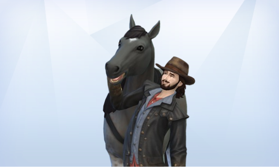 Sims4Sarah's tweet photo. I just uploaded Dastardly Duke &amp; Bandit to #TheSims4 Gallery.  Duke is Sim 446 in my #AllTheHair series where I use all the hairstyles in the game. #HorseRanch #Sims4HorseRanch https://t.co/thfjabkkyW