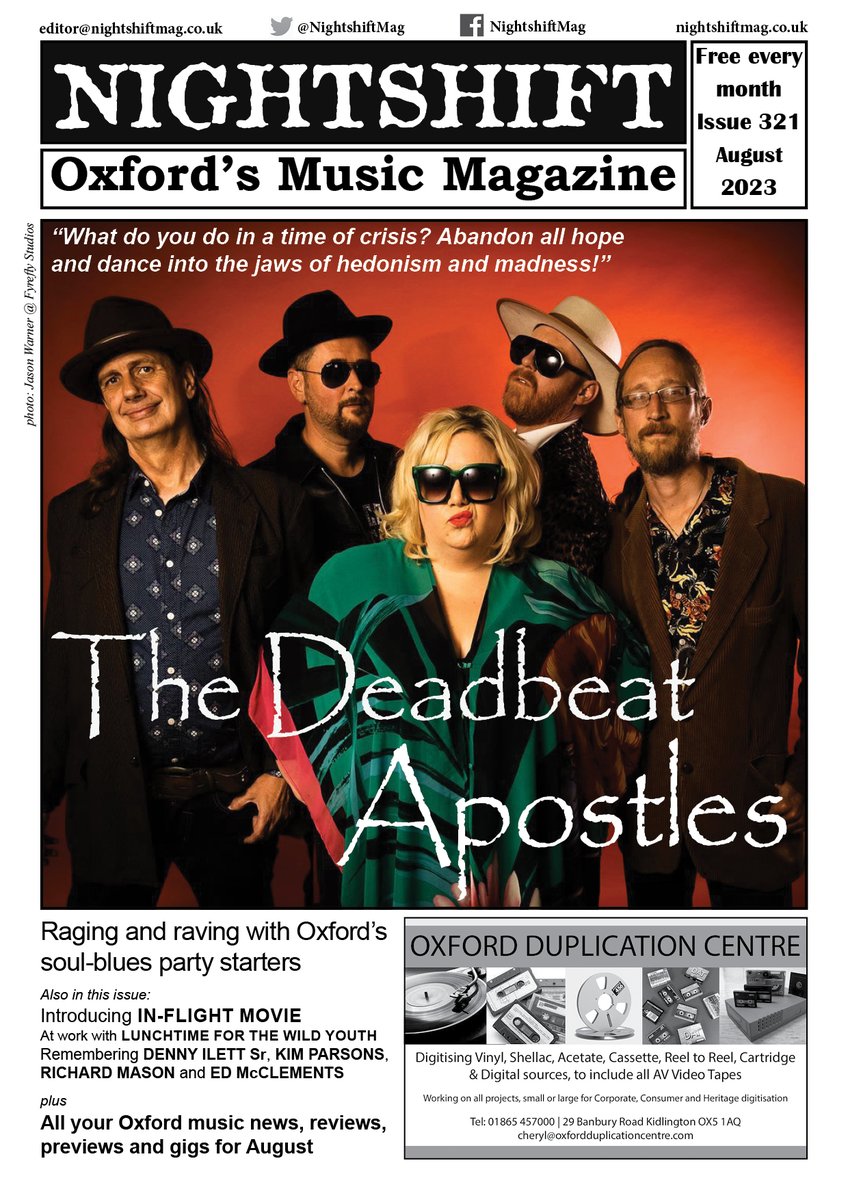 Nightshiftmusicmag (@nightshiftmag) on Twitter photo August's <a href="/NightshiftMag/">Nightshiftmusicmag</a> is online now, ft <a href="/Deadbeats_Apos/">The Deadbeat Apostles</a> havin' a rant'n'rave about life & the world + Introducing <a href="/_InFlightMovie_/">In-Flight Movie</a> at work with <a href="/LFTWY/">Lunchtime For The Wild Youth</a> + tributes to recently departed local heroes + reviews and previews for the month ahead. Here: nightshiftmag.co.uk/2023/aug.pdf August's <a href="/NightshiftMag/">Nightshiftmusicmag</a> is online now, ft <a href="/Deadbeats_Apos/">The Deadbeat Apostles</a> havin' a rant'n'rave about life & the world + Introducing <a href="/_InFlightMovie_/">In-Flight Movie</a> at work with <a href="/LFTWY/">Lunchtime For The Wild Youth</a> + tributes to recently departed local heroes + reviews and previews for the month ahead. Here: nightshiftmag.co.uk/2023/aug.pdf