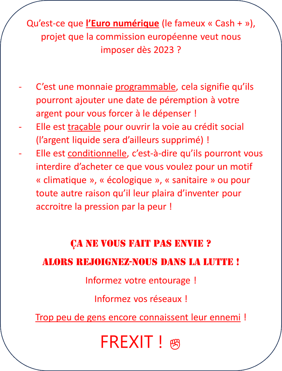 FrancoisDESCAM7's tweet photo. Je le remets! 
Ce tweet n'a fait que 240 likes alors qu'il s'agit d'un problème majeur pour notre survie !  
BON SANG, RT MOI CA ! 
Il faut que tous les Français prennent conscience de ce qu'ils nous préparent ! 
TOUT LE MONDE DOIT SAVOIR !✊
TOUT LE MONDE DOIT LUTTER CONTRE CA ! https://t.co/q6jvk1gtkV