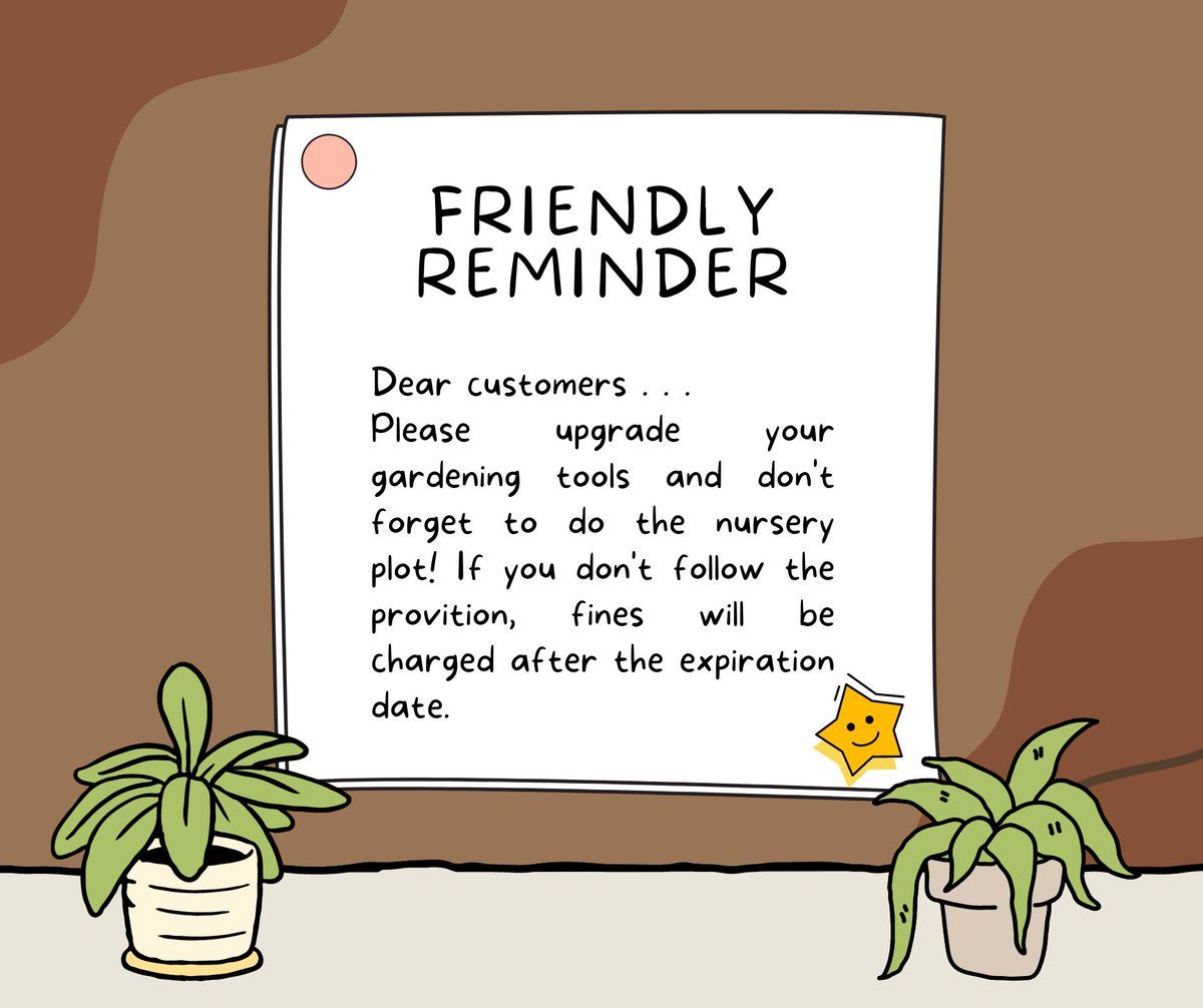 Friendly Reminder
About: Plant Nursery

<a href="/iiblurb/">Soul.</a> - Hydrangea Flowers
<a href="/hokahokabenji/">Ben</a>, <a href="/uncurush/">Zav.</a> - Strawberry
<a href="/keirican/">渡辺, 𝐊𝐞𝐢𝐫𝐢.</a> - Adenium

Kindly complete your plant nursery plot and fill out the plot form. If you feel there's a mistake, please contact us.

DL:  Sat, 22/07/2023 (LAST DAY)
