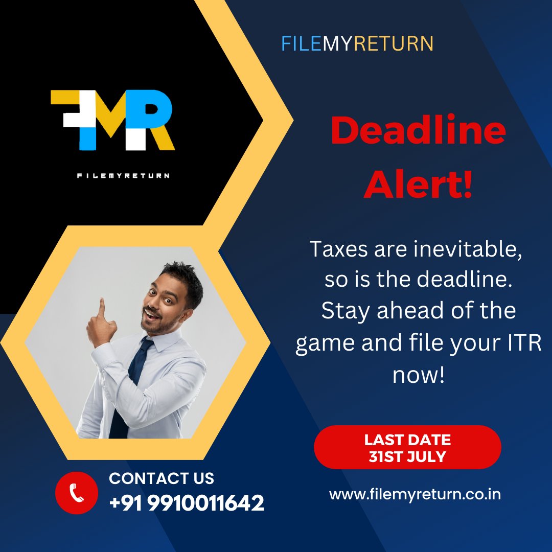 Filemyreturn2's tweet image. &quot;Pro tip: File your ITR before the deadline ends! No stress, no penalties with FileMyReturn by your side.&quot;
#ITRFILING #FILEMYRETURN #GURGOAN #NAMASTE #FINANCE