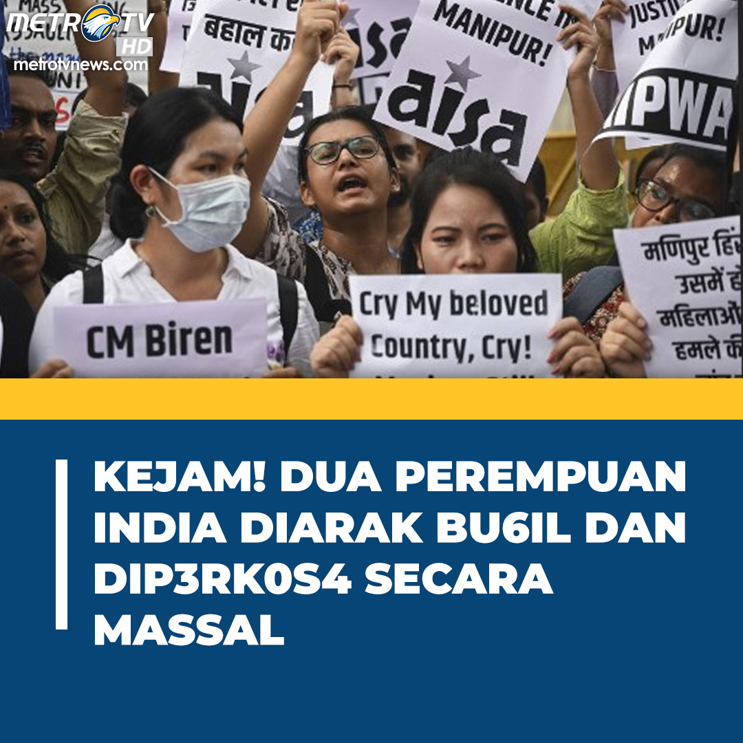 Metro_TV's tweet photo. Sebuah video mengerikan memperlihatkan dua orang wanita yang diarak berjalan t3l4njang oleh gerombolan massa di negara bagian Manipur, India.

Insiden tersebut memicu kemarahan setelah muncul di media sosial dan mendorong Perdana Menteri Narendra Modi untuk memecah kesunyiannya atas konflik sektarian yang telah berlangsung berbulan-bulan terpisah.

#Video #Viral #Wanita #Diarak #Massal #Manipur #India