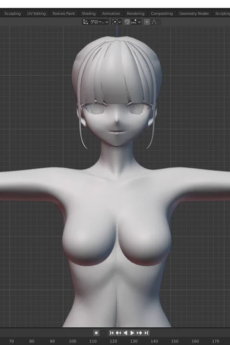 しっくりくるツインテが難しすぎて一生ここで止まってる... いっそヘルメット系の異形頭にしたい(とりあえずアバターを完成させる経験を積みたい)