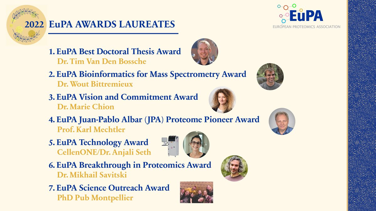 maurinefucito's tweet photo. Congratulations to the EuPA Awards Laureates: @tvdbossche, @bittremieux, @MarieChion, Mikhail Savitski, Anjali Seth @Cellenion, @Karl_Mechtler &amp; @phd_pub. I am delighted to have awarded each of them on behalf of the EuPA Awards Committee during the #BSPREUPA2023 closing ceremony https://t.co/PEV8TK39vf