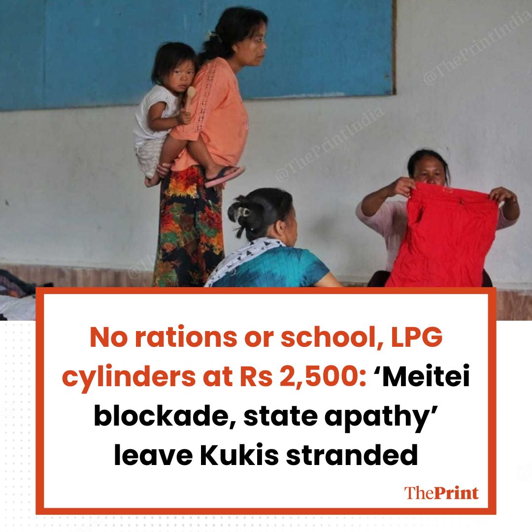 ThePrintIndia's tweet photo. The 105 relief camps in Churachandpur are allegedly facing severe challenges in obtaining rations from PDS, with a similar story said to be playing out at camps in Tengnoupal, another hill district

Read: https://t.co/bDVAS9pamS

@BhardwajAnanya reports for ThePrint from the ground

Photos: @PraveenJain2622