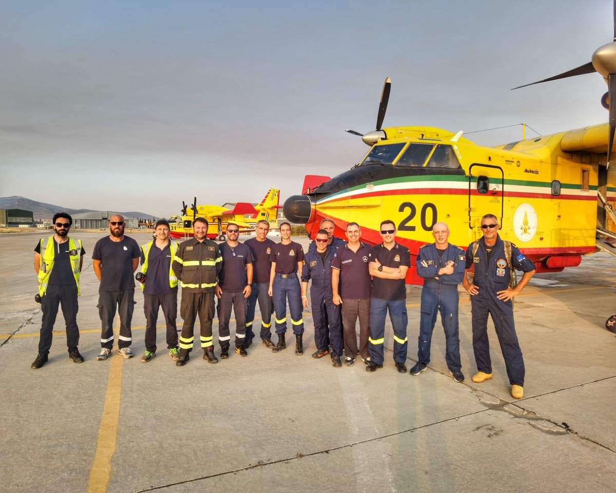 Missione compiuta 🇮🇹🇬🇷
🔥 33 ore di volo operativo
🛩️ 122 lanci 
💧732mila litri di acqua e liquido estinguente

Stanno rientrando in Italia i Canadair italiani attivati nei giorni scorsi per aiutare la Grecia colpita da grandi incendi boschivi
#EuCiVPro 🇪🇺 #EUSolidarity