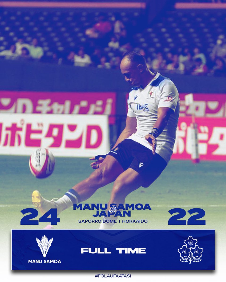 manusamoa's tweet photo. Samoa lo'u atunu'u pele
.
.
O lau pule lea
Game one done.
@japanrugby_jrfu it's always a pleasure
Samoa we shall see you next week
#folaufaatasi #journeytorwc23 #manusa https://t.co/PXNx8ZXE7Y