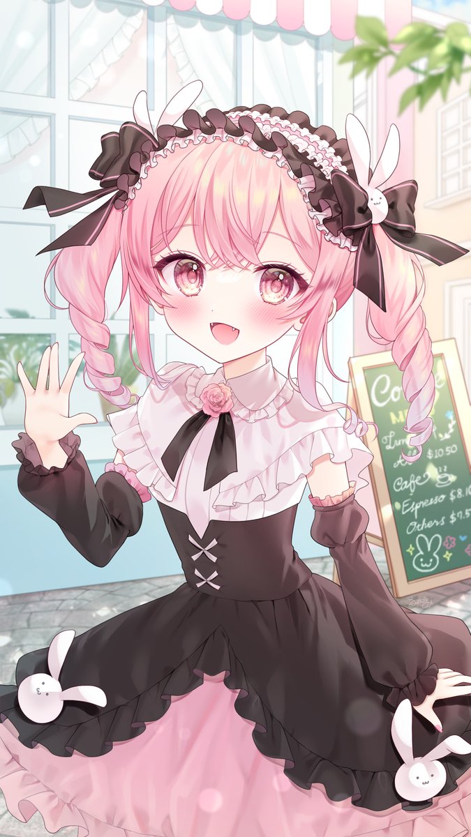 「#kurukurumite カフェの前で待ち合わせ」|るみぴゃん🌸絵のお仕事募集中のイラスト