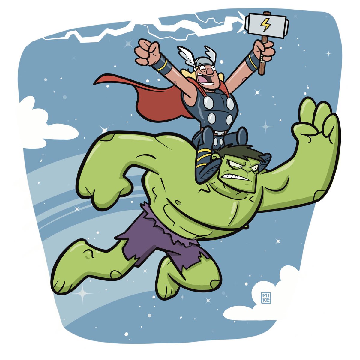 RT @mikehartigan: Friends from work
#hulksmashsaturday #hulk #thor #marvel #kidlitart #comics @JMontoyaArtist https://t.co/23L3SeM5wO
