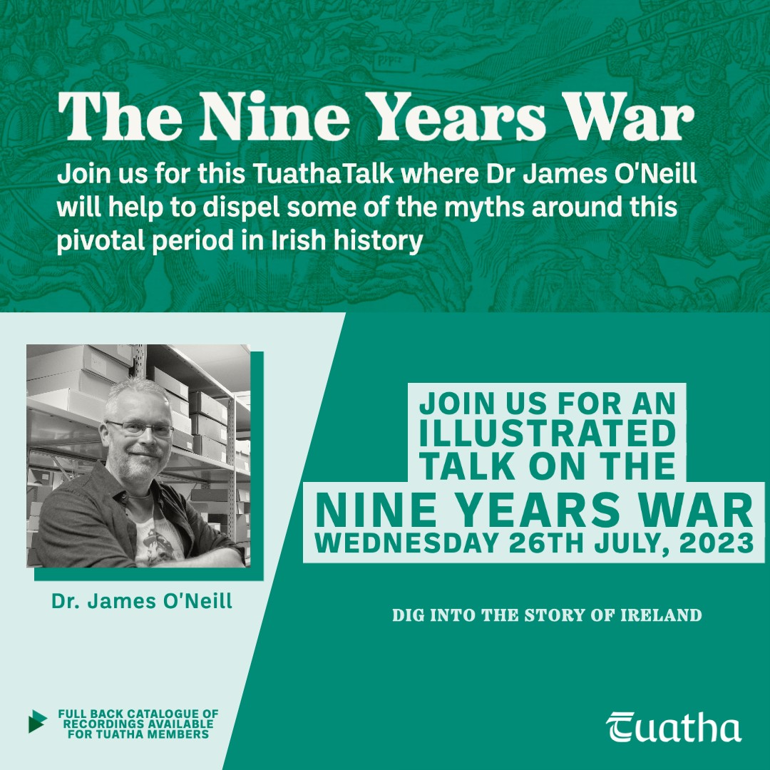I'll be talking about the #nineyearswar 'at A miserable and beggarly war' -Dispelling the myths of Tyrone's Rebellion with <a href="/TuathaIreland/">Tuatha</a> on Wednesday night, there'll be Q &amp; A at the end if you're busting to give me a hard time.