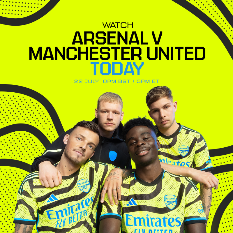 Arsenal's tweet photo. Saturday. Matchday. 

Gooners, we’re showing tonight’s match against Manchester United LIVE on https://t.co/4KJlfKWFh1 📺 

More info here ��
