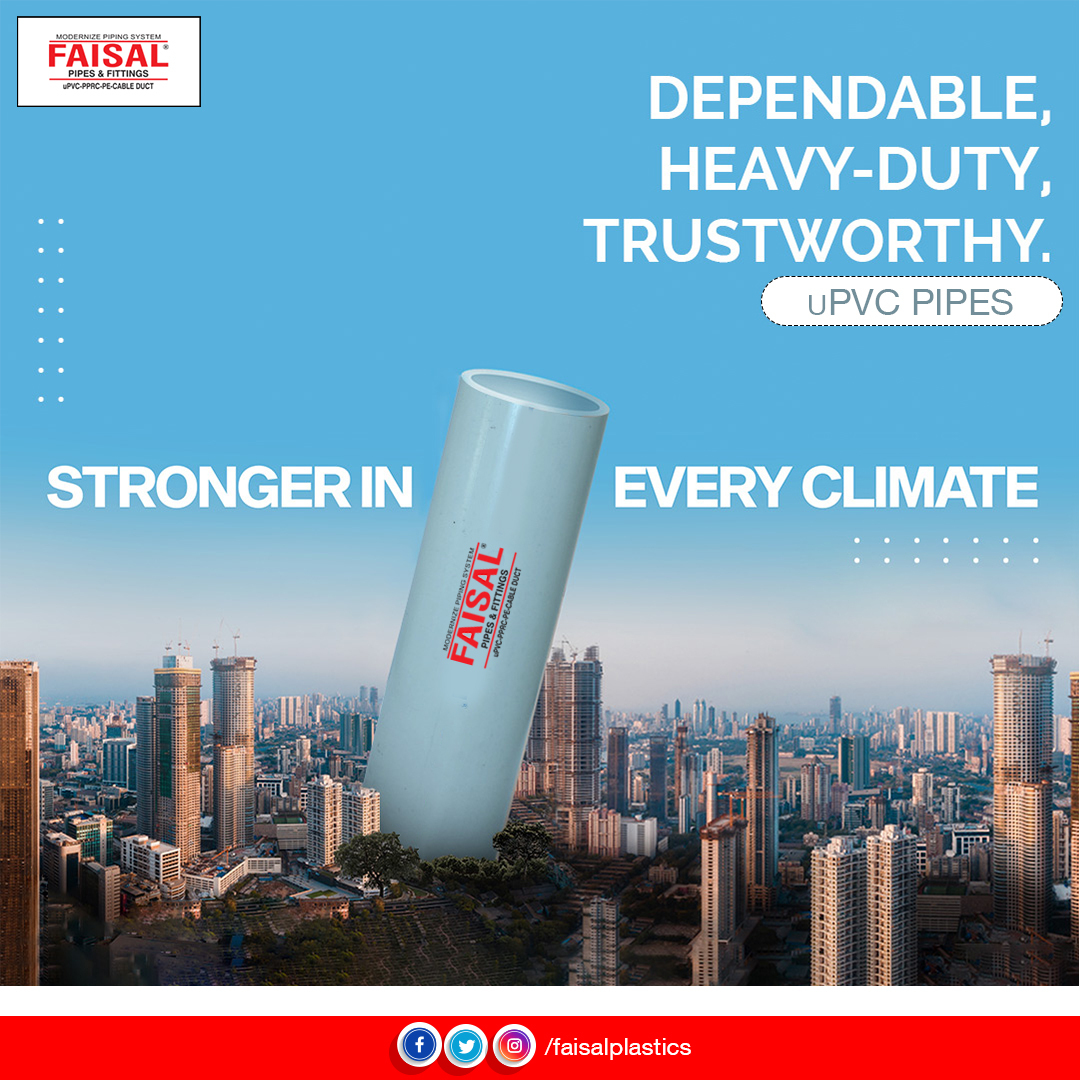 FaisalPlastics's tweet photo. Faisal uPVC pipes are the strongest and most durable pipes on the market. Faisal #uPVC pipes are built to withstand the harshest conditions, from extreme weather to heavy loads. Choose the smart solution that keeps your infrastructure secure and reliable.
#faisalplasticindustries https://t.co/u8nTdJRiJ2