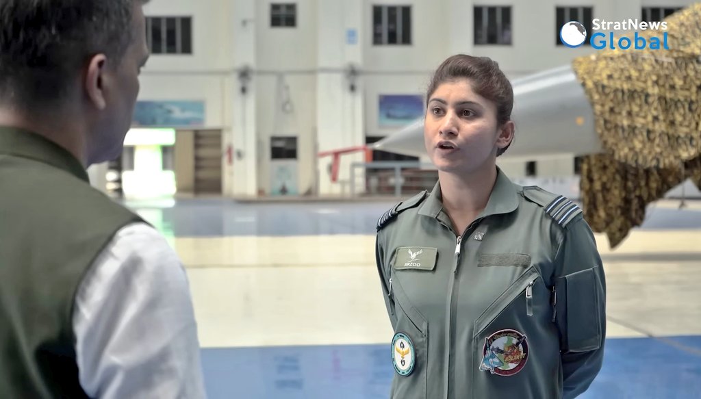 Duorope's tweet photo. Sqn Ldr Arzoo with the Balakot patch 😃
From @StratNewsGlobal episode of Eastern front Airpower. @amitabhprevi @nitingokhale 
https://t.co/dgm1QBwuC8 https://t.co/5KYQfd6o1E