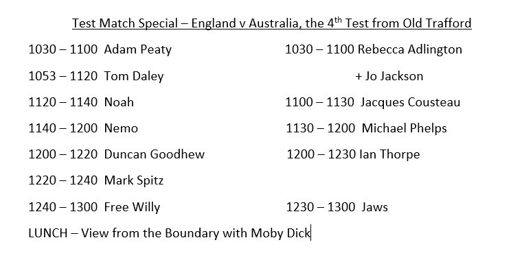 Have done first part of today’s Test Match Special rota for day 4 at Old Trafford. 

#BBCCricket #Ashes